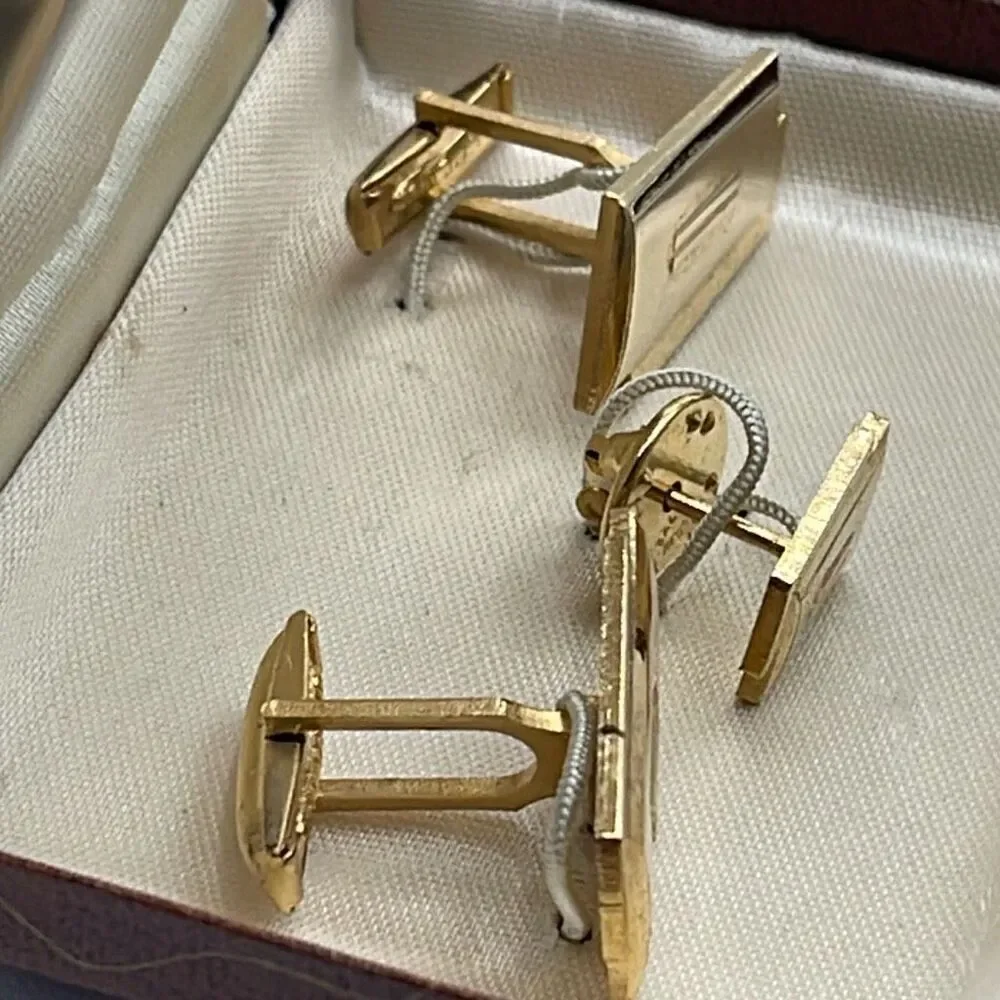 Gentry vintage cufflinks and tie tac in box.